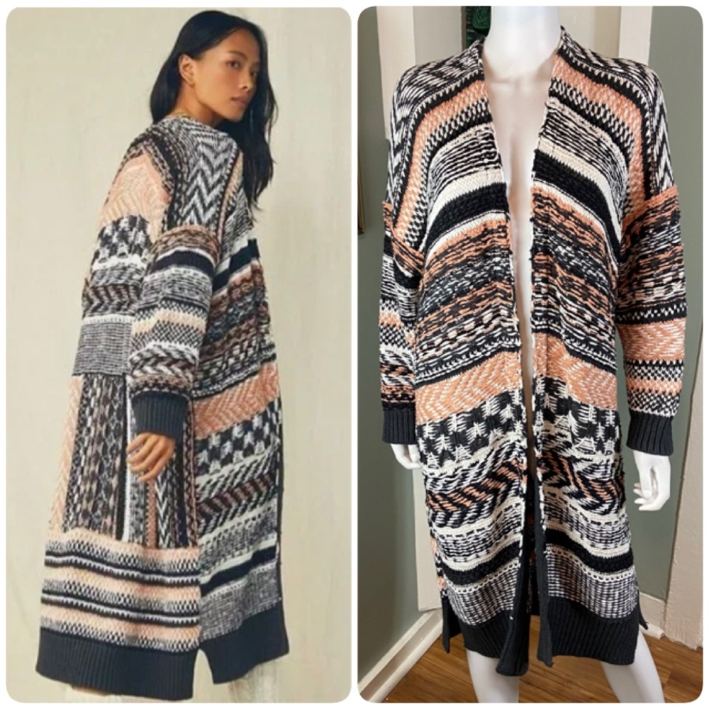 Free People Dust In The Wind Long Blanket Sweater Cardigan Oversized XSmall XS